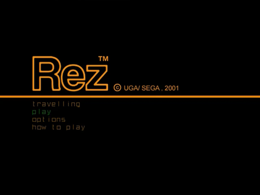 Rez title screen for Sega Dreamcast